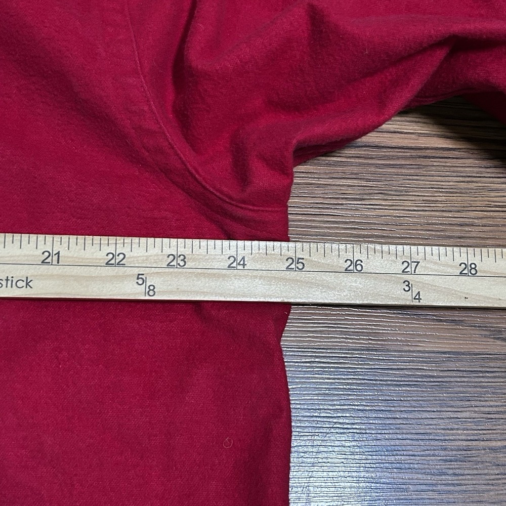 VTG LL Bean Chamois Cloth Shirt Mens 17 Large Regular Red Made in USA Button - Picture 9 of 11